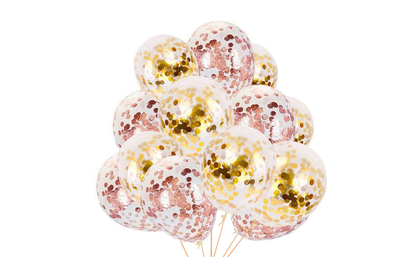 12 Zoll goldene Konfetti-Luftballons