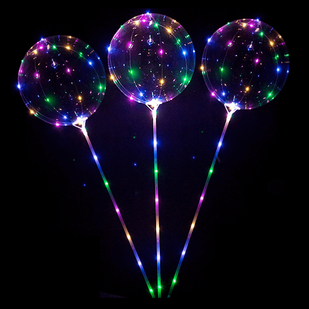 Party-Dekoration, Blasenballon, PVC, transparent, rund, mit LED-Licht, Bobo-Ballon